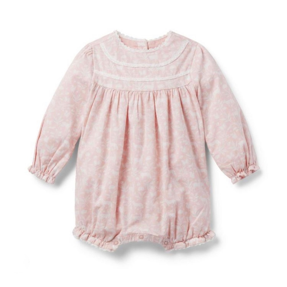 Janie & Jack Pink Woodland Romper